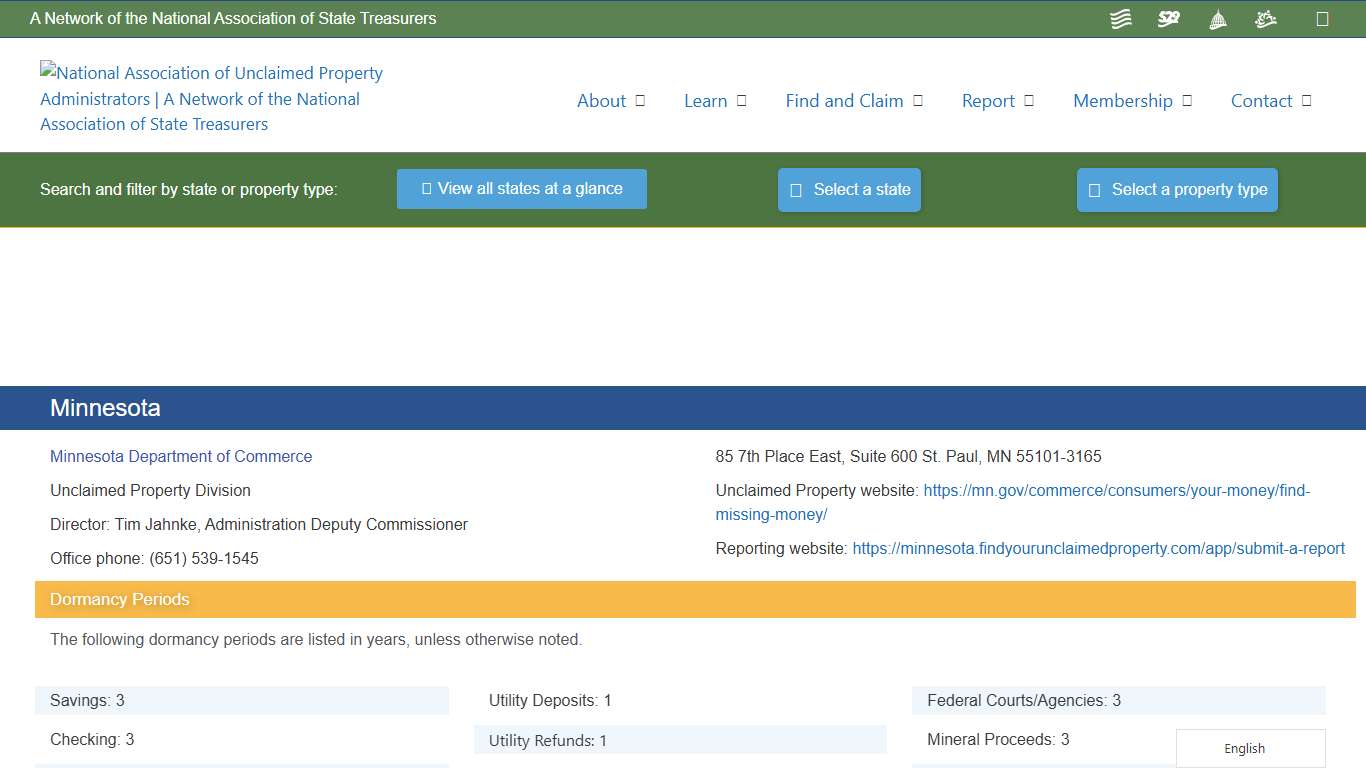 Minnesota – National Association of Unclaimed Property Administrators (NAUPA)